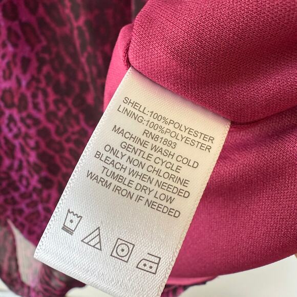 Isaac Mizrahi Burgundy Pink Live Size 2X Sheer double layered Animal print - Picture 7 of 11